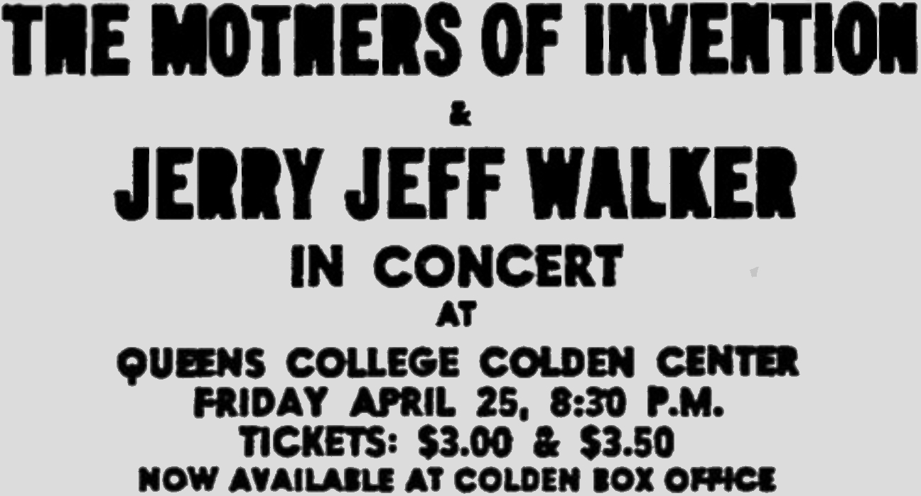 25/04/1969Colden Center @ Queens College, New York, NY